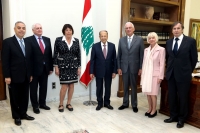 Les membres du GID, en compagnie du président de la République libanais, Michel Aoun